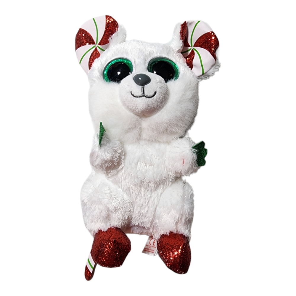 TY Beanie Boos Chimney The White Christmas Mouse.